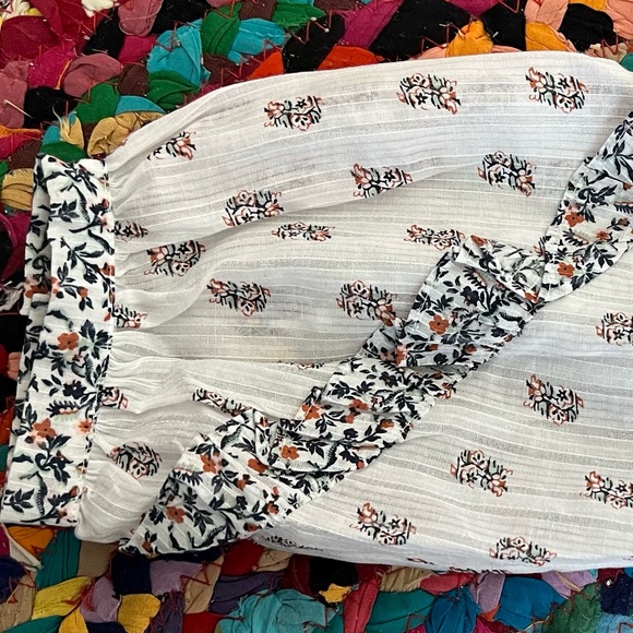 NWT Veronica Beard Abra Stamped Floral Top White Blouse - Picture 13 of 15